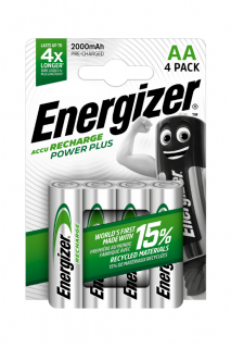 Energizer nabíjecí baterie 4 ks Power Plus AA HR6 2000 mAh
