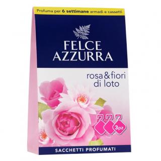 Felce Azzurra vonné sáčky do skříně 3 ks Rosa &amp; Fiori di loto (Dovoz: Itálie)