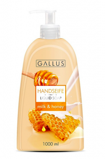Gallus tekuté mýdlo s pumpičkou 1 l Mléko &amp; Med