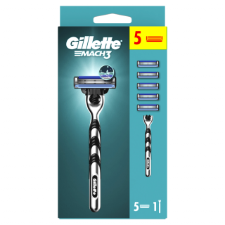 Gillette holicí strojek Mach3 + 5 ks náhradních hlavic