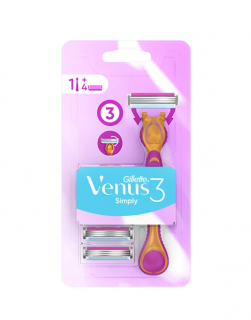 Gillette Simply Venus 3 strojek + 4 hlavice