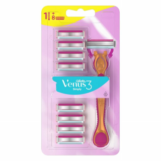 Gillette Simply Venus 3 strojek + 8 hlavic
