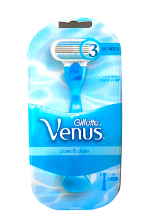 Gillette Venus Close &amp; Clean strojek + 2 holicí hlavice Blue