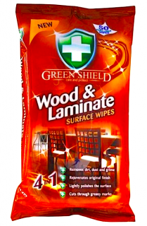 Green Shield čistící ubrousky na dřevo a laminát 50 ks Wood &amp; Laminate (Dovoz: Velká Británie)