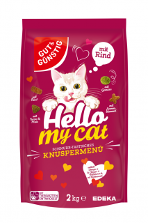Gut &amp; Günstig Hello my cat granule pro kočky 2 kg Hovězí (Dovoz: Německo)