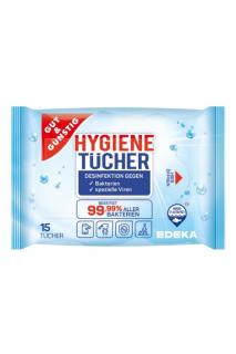 Gut &amp; Günstig hygienické dezinfekční ubrousky 15 ks (Dovoz: Německo)