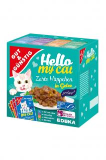 Gut &amp; Günstig masové kapsičky pro kočky 8 x 100 g v želé (Dovoz: Německo)