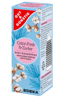Gut &amp; Günstig osvěžovač vzduchu mini spray 25 ml Cotton Fresh &amp; Zeder náplň (Dovoz: Německo)