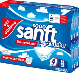 Gut &amp; Günstig papírové kapesníky 30 x 10 ks 4-vrstvé (Dovoz: Německo)