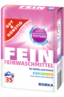 Gut &amp; Günstig prací prášek 35 dávek Fein Plus na jemné prádlo 1,75 kg (Dovoz: Německo)