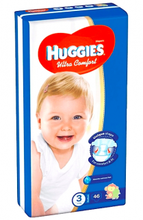 Huggies plenky Ultra Comfort 3 (5-8 kg) 46 ks