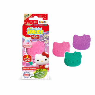 Inkee šumivé bomby do koupele 3x15 g Hello Kitty Cukrová vata