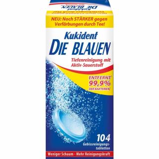 Kukident Die Blauen tablety na protézy 104 ks (Dovoz: Německo)