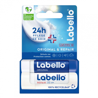 Labello balzám na rty 4,8 g x 2 Original + Repair SPF15