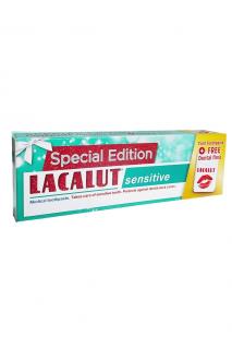 Lacalut zubní pasta 75 ml Sensitive + zubní nit 10 m