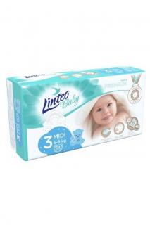 Linteo Baby plenky 3 Midi Premium (5-9 kg) 54 ks (EXP 11/24)