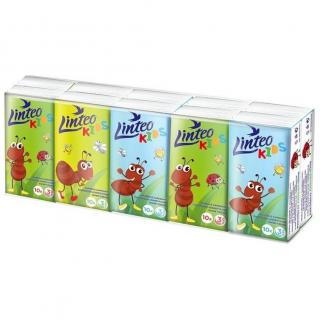 Linteo papírové kapesníčky 10x10 ks 3-vrstvé Kids
