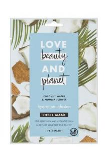 Love Beauty and Planet pleťová maska textilní 1 ks Coconut Water &amp; Mimosa Flower
