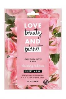 Love Beauty and Planet pleťová maska textilní 1 ks Muru Muru Butter &amp; Rose