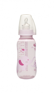 NIP Trendy kojenecká láhev 250 ml růžová 0-6 m (Dovoz: Německo)