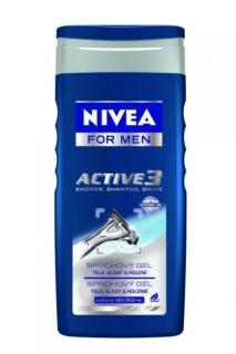 Nivea Men sprchový gel 250 ml Active3 (Pro tělo, vlasy, holení)
