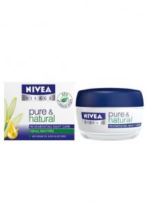 Nivea Pure &amp; Natural regenerační noční krém 50 ml (s bio arganovým olejem a bio aloe vera)