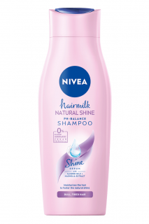 Nivea šampon 250 ml Hairmilk Natural Shine (Pro unavené vlasy bez lesku)