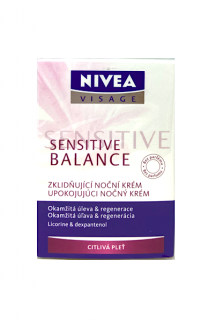 Nivea Visage noční krém 50 ml Sensitive Balance (Citlivá pleť)