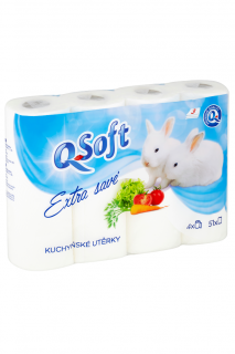 Q-Soft papírové utěrky 3-vrstvé 4 ks Extra savé