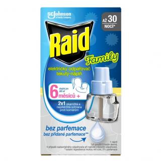 Raid náhradní náplň do elektrického odpařovače na komáry 21 ml = 30 nocí Family
