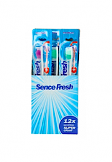 Sence fresh zubní kartáček Power clean medium - 12 ks (Dovoz: Francie)