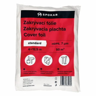 Spokar zakrývací fólie 4x12,5 m 50 m² HDPE-7µ