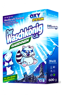 Waschkönig prací prášek 10 dávek Na záclony a bílé prádlo 600 g (Dovoz: Německo)