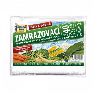 Zamrazovací mikrotenové sáčky č. 2 - 25 x 35 cm extra pevné 40 ks