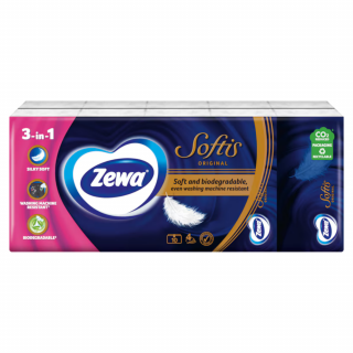Zewa papírové kapesníčky 10x9 ks 4-vrstvé Softis