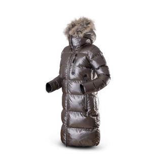Dámský zimní teplý dlouhý prošívaný kabát Barva: Béžová, Velikost: L
