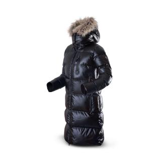 Dámský zimní teplý dlouhý prošívaný kabát Barva: Černá, Velikost: L