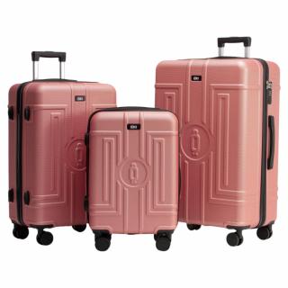 Extra odolný cestovní kufr s TSA zámkem ROWEX Casolver Barva: Rosegold, Velikost: SET kufrů (3ks)