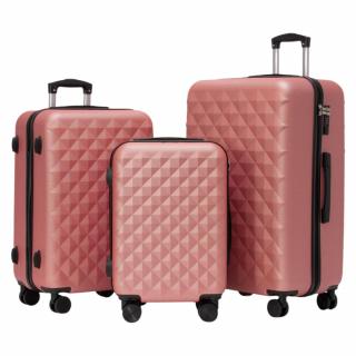 Extra odolný cestovní kufr s TSA zámkem ROWEX Crystal Barva: Rosegold, Velikost: SET kufrů (3ks)
