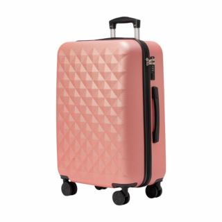 Extra odolný cestovní kufr s TSA zámkem ROWEX Crystal Barva: Rosegold, Velikost: Střední kufr - 66x46x27 cm (63l)