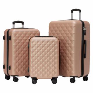 Extra odolný cestovní kufr s TSA zámkem ROWEX Crystal Barva: Šampaňská, Velikost: SET kufrů (3ks)