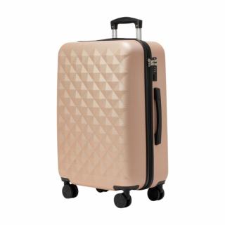 Extra odolný cestovní kufr s TSA zámkem ROWEX Crystal Barva: Šampaňská, Velikost: Střední kufr - 66x46x27 cm (63l)