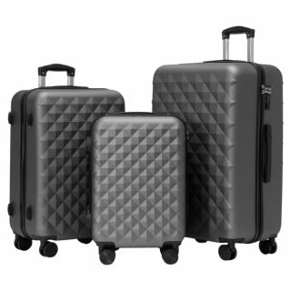 Extra odolný cestovní kufr s TSA zámkem ROWEX Crystal Barva: Šedočerná, Velikost: SET kufrů (3ks)