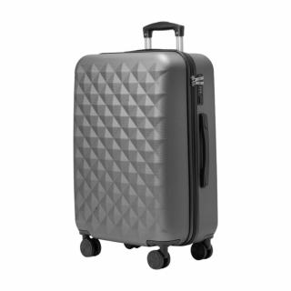 Extra odolný cestovní kufr s TSA zámkem ROWEX Crystal Barva: Šedočerná, Velikost: Střední kufr - 66x46x27 cm (63l)
