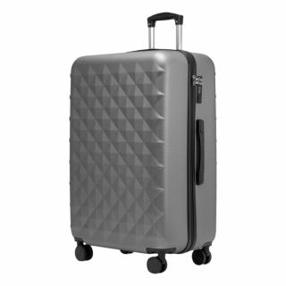 Extra odolný cestovní kufr s TSA zámkem ROWEX Crystal Barva: Šedočerná, Velikost: Velký kufr - 76x50x30 cm (93l)