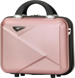Municase - Cestovní kufr na kolečkách s TSA zámkem Barva kufru: Rosegold, Velikost kufru: Kosmetický příruční kufřík - 26x31x15 cm