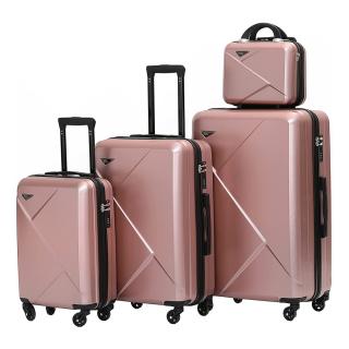 Municase - Cestovní kufr na kolečkách s TSA zámkem Barva kufru: Rosegold, Velikost kufru: SET kufrů (4ks)