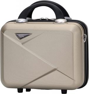 Municase - Cestovní kufr na kolečkách s TSA zámkem Barva kufru: Šampaňská, Velikost kufru: Kosmetický příruční kufřík - 26x31x15 cm