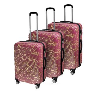 Odolný cestovní skořepinový kufr WEXTA WAVE Barva kufru: Rosegold, Velikost kufru: SET kufrů (40l, 66l, 109l)