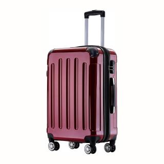 Odolný skořepinový cestovní kufr na kolečkách BEIBYE GLOSS Barva kufru: Vínová, Velikost kufru: Příruční kabinový kufr - 55x39x23 (45L)